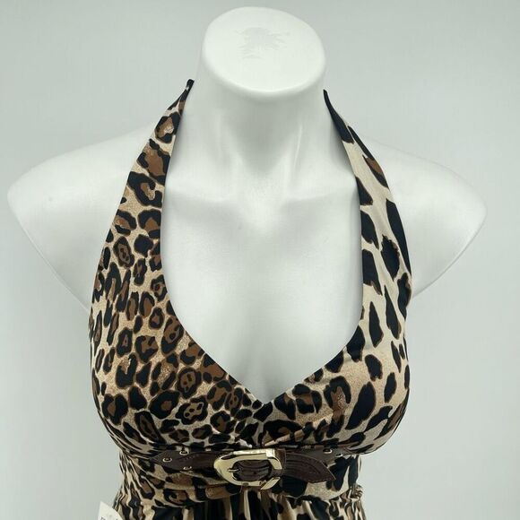 Cache Women’s Leopard Print Halter Dress Size Small, New With Tags, MSRP $128 - Picture 13 of 17